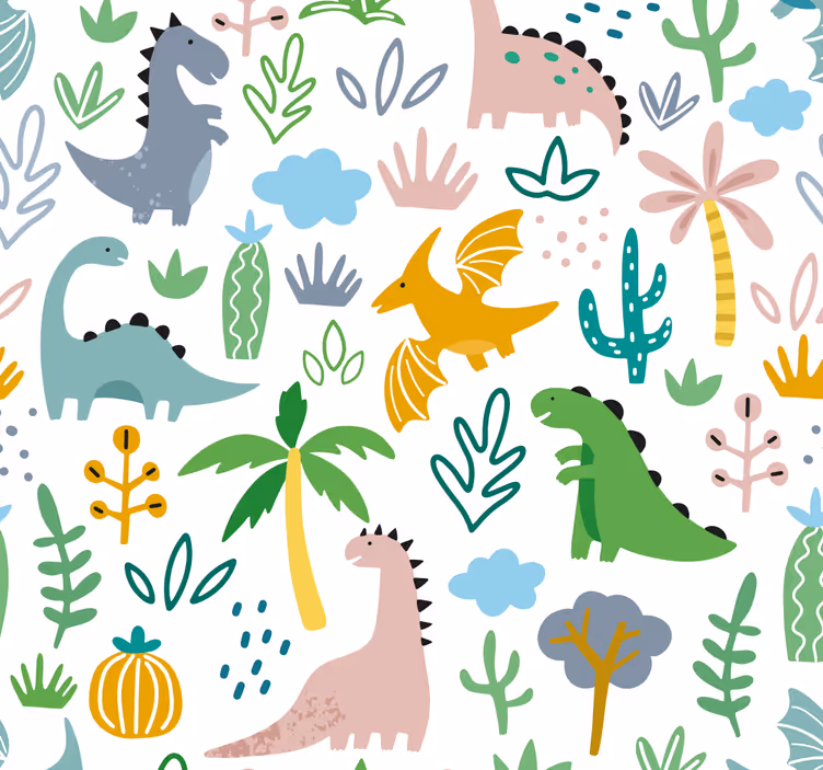 Rrullgardin barn skandinaviskt jurassic mönster - Tenstickers