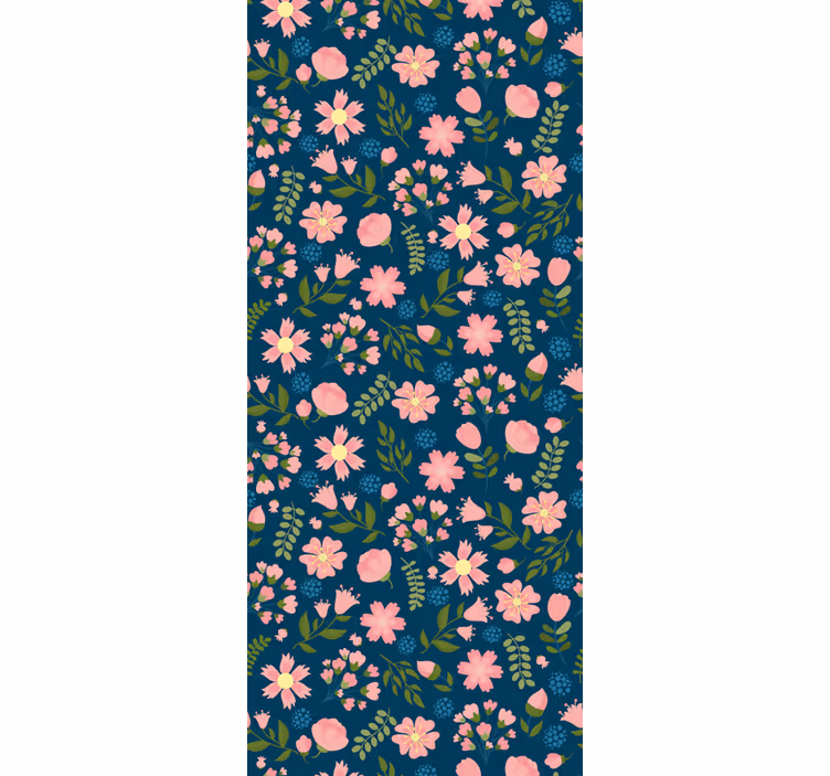 Rullgardin kontor blommönster 'floflo' blå - Tenstickers