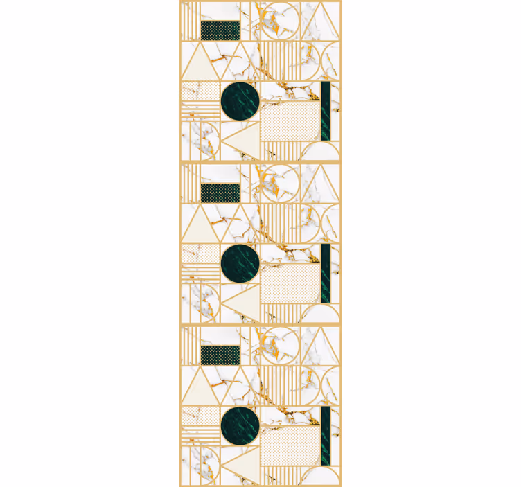 Rullgardin kontor vit marmor geometrisk - Tenstickers
