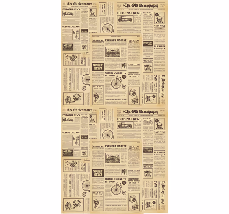Rullgardin kontor vintage amerikansk tidning - Tenstickers