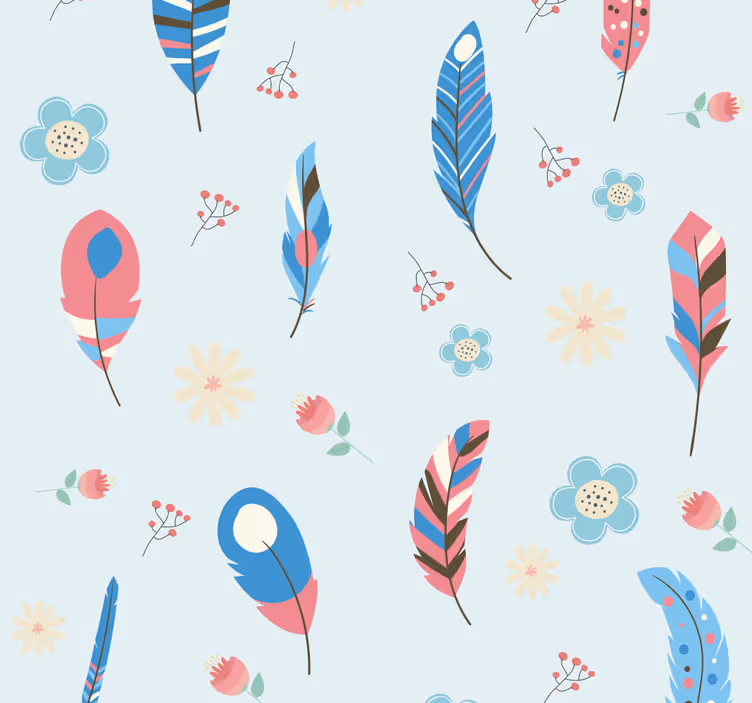 Rullgardin tonåringar bohemisk fjädermotiv - Tenstickers