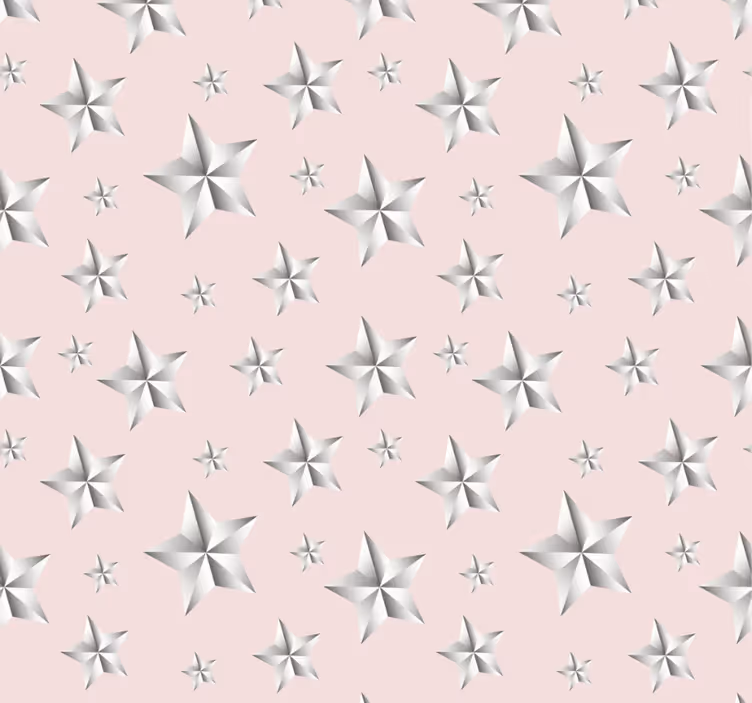 Rullgardin tonåringar vita stjärnor rosa bakgrund - Tenstickers