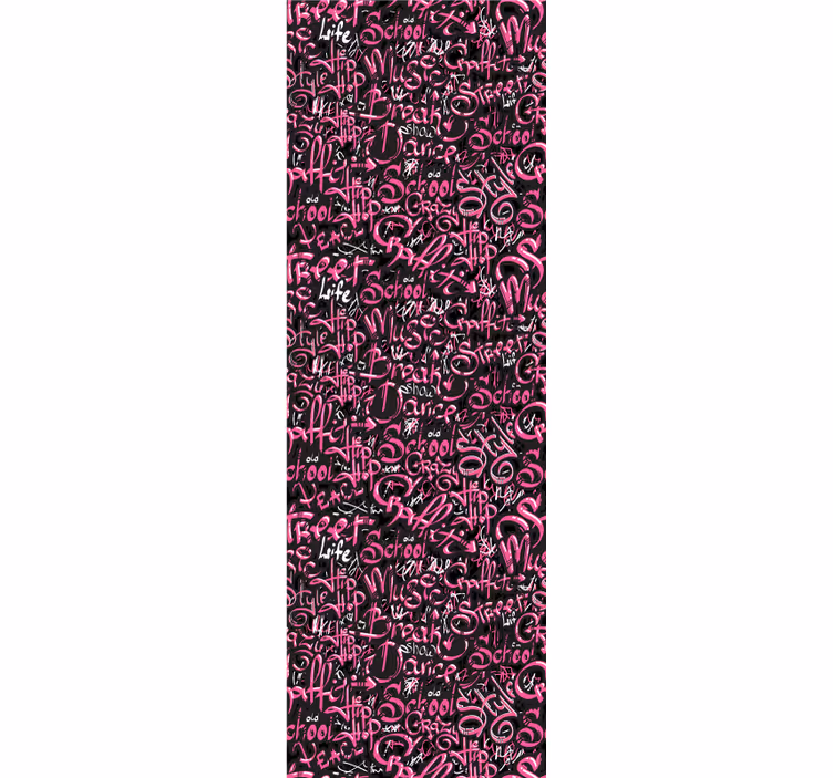 Rullgardin tonåringar rosa och svart graffiti - Tenstickers
