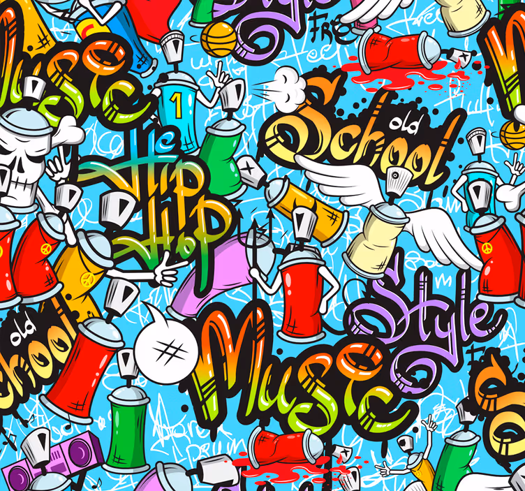 Rullgardin tonåringar urban graffiti hip-hop kultur - Tenstickers