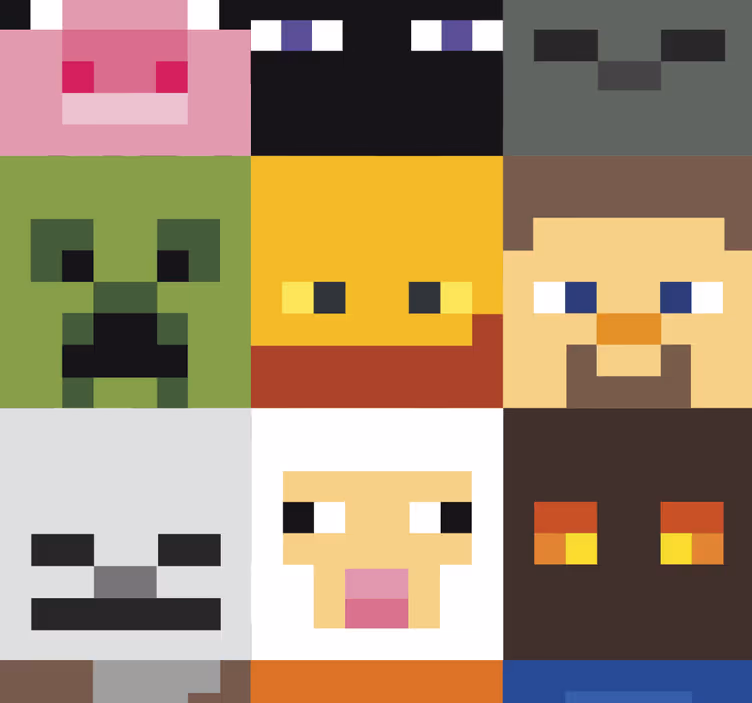 Rullgardin tonåringar med pixelerade ansikten - Tenstickers