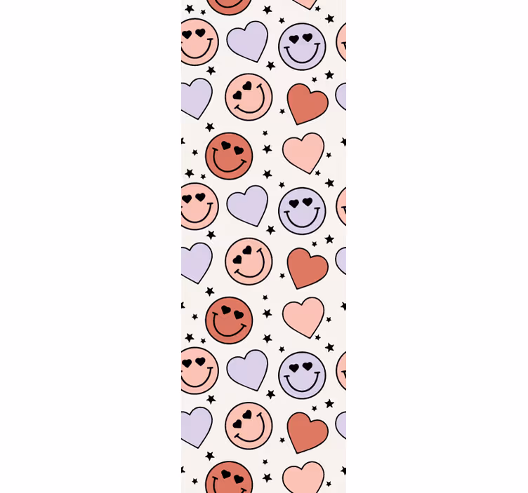 Rullgardin tonåringar kärlek och hjärtan smileys - Tenstickers