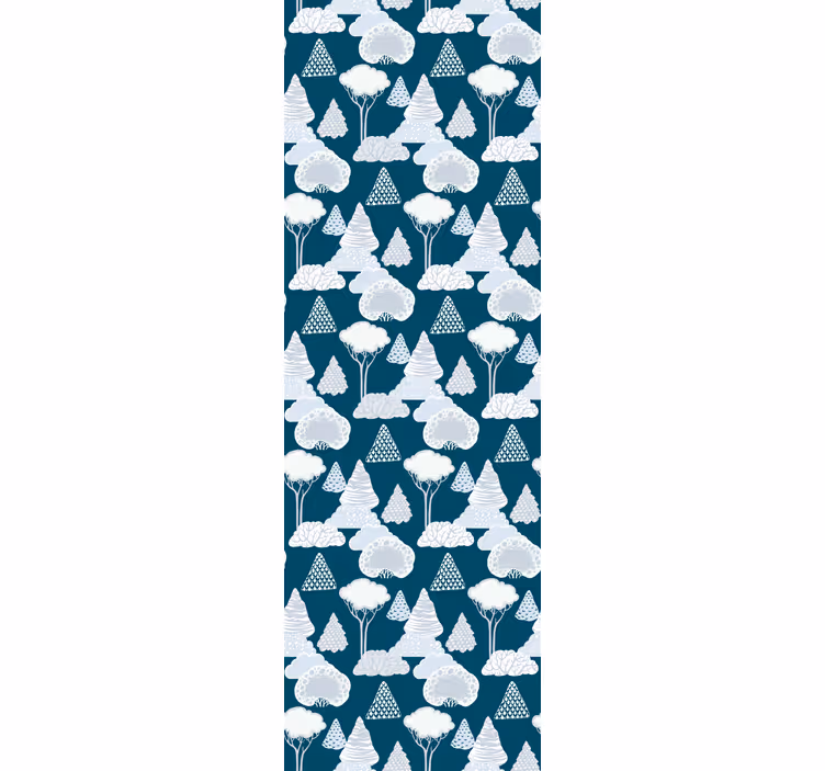 Rullgardin modern japandi marinblå träd - Tenstickers