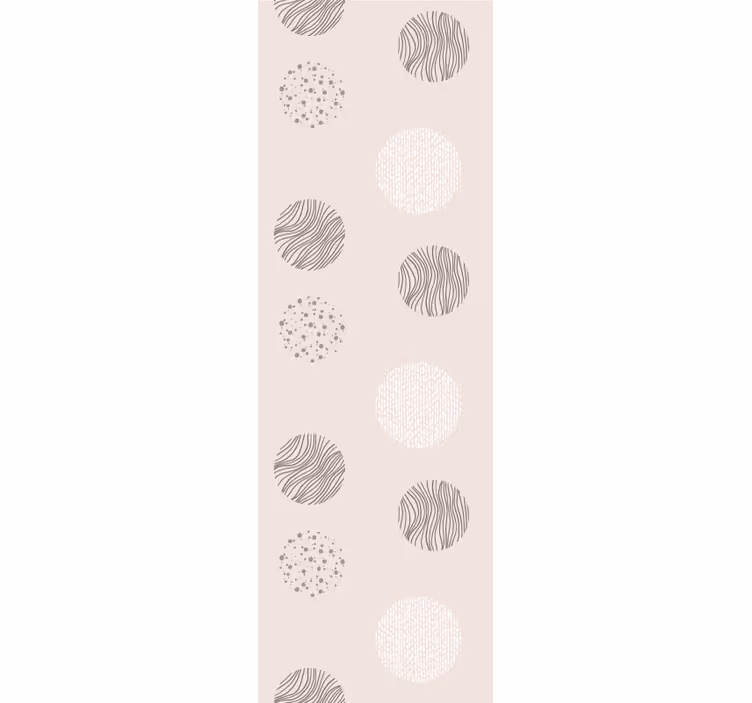Rullgardin modern grå cirklar med linjer och textur - Tenstickers