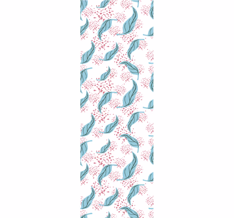 Rullgardin modern blå blomma färgstänk - Tenstickers