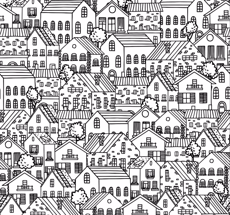 Rullgardin modern med stadsmotiv - Tenstickers