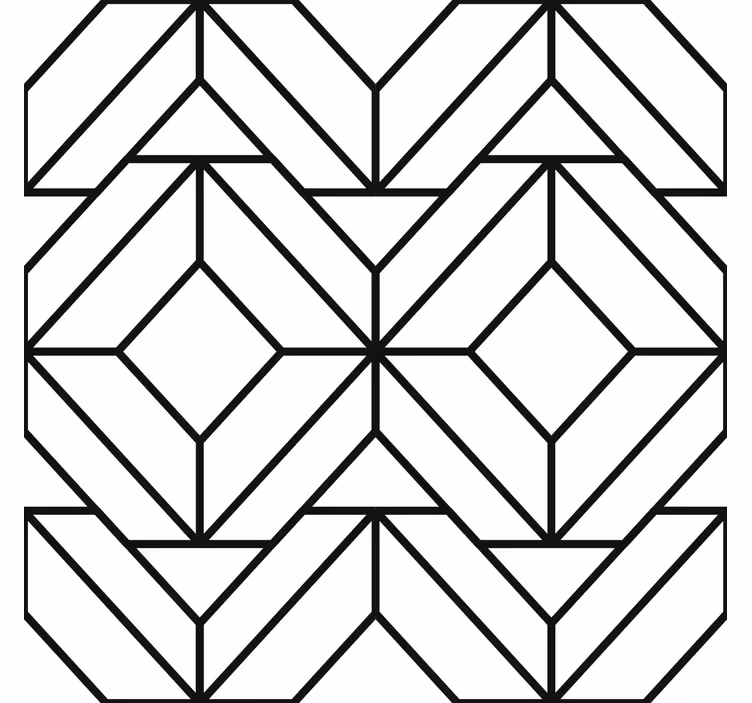 Rullgardin modern svartvit geometrisk mönster - Tenstickers
