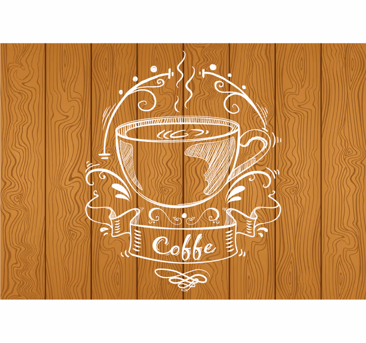 Rullgardin kök i kaffefärgade träpaneler - Tenstickers