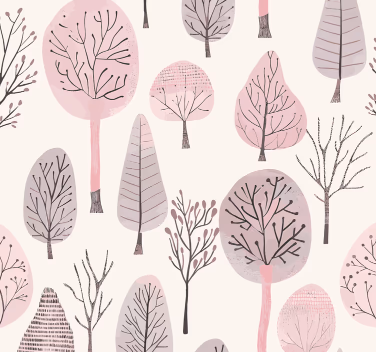 Rullgardin rosa nordiska träd - Tenstickers