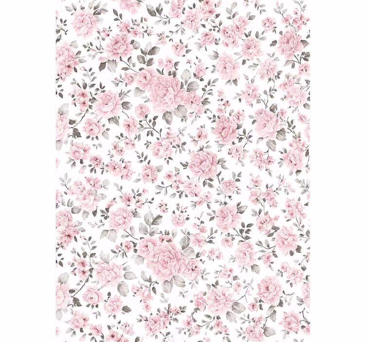 Rullgardin rosa gamla retro blommor - Tenstickers