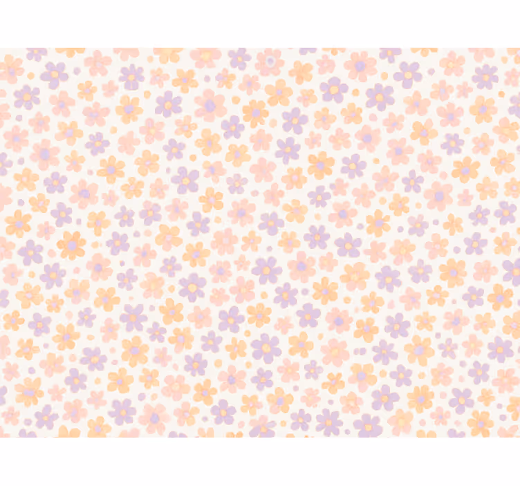 Rullgardin rosa små pastellblommor - Tenstickers