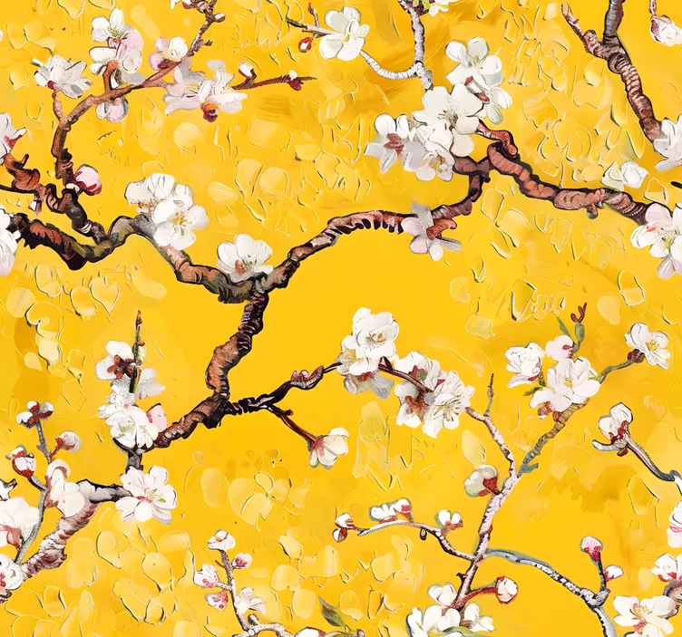 Rullgardin gul blommig vårmönster - Tenstickers
