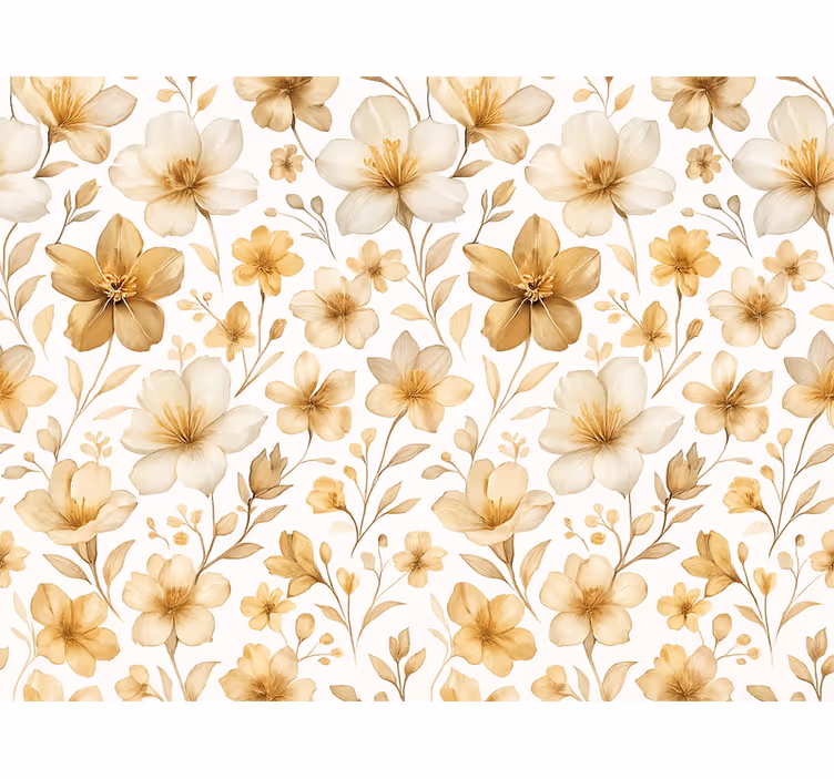 Rullgardin gul realistisk blommönster - Tenstickers