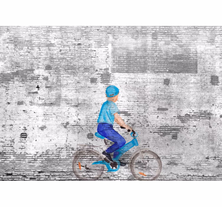 Rullgardin kök barn på cykel graffiti - Tenstickers