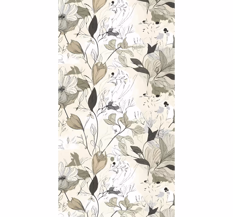 Rullgardin kök med blommor - Tenstickers