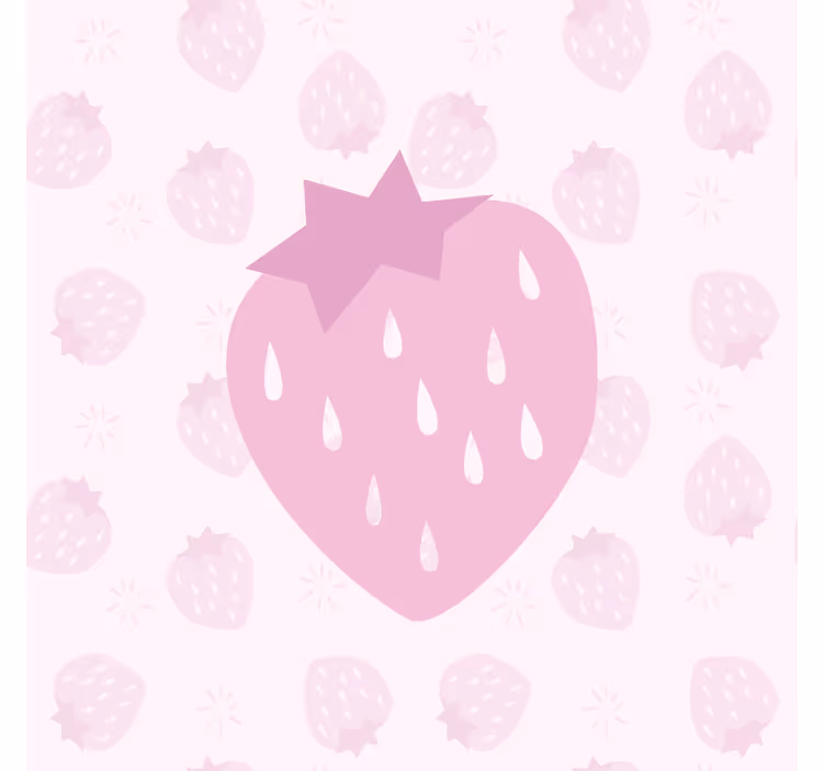 Rullgardin kök jordgubbsmönster på rosa - Tenstickers