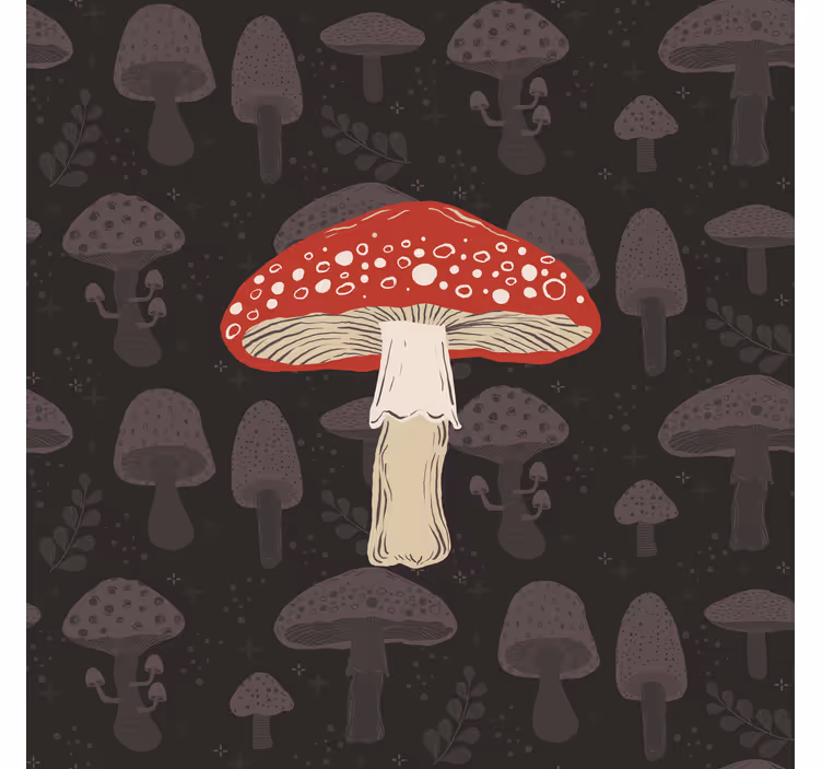 Rullgardin kök handritad original svampdesign - Tenstickers