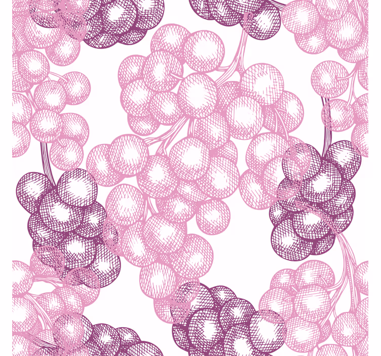 Rullgardin kök handritade rosa och lila druvor - Tenstickers