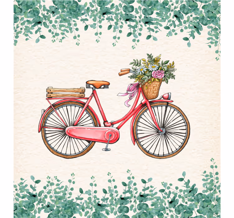 Rullgardin vardagsrum rustik vintage cykel - Tenstickers