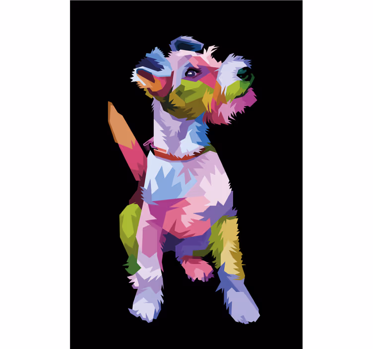Rullgardin vardagsrum geometriska djur foxterrier - Tenstickers