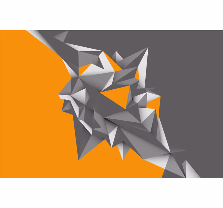 Rullgardin vardagsrum grå och orange geometriska former - Tenstickers