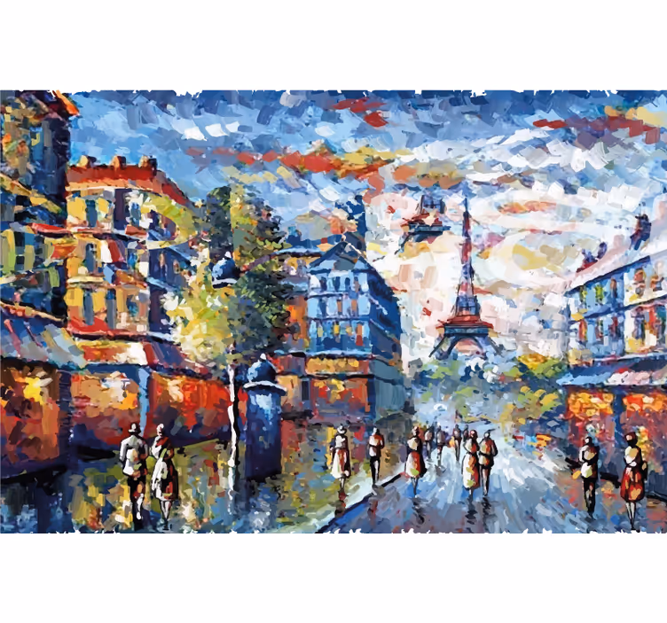 Rullgardin vardagsrum arte paris bohemisk akvarell - Tenstickers