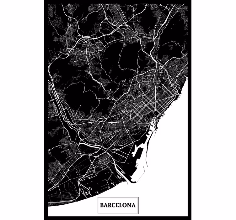 Rullgardin vardagsrum topografisk karta barcelona - Tenstickers