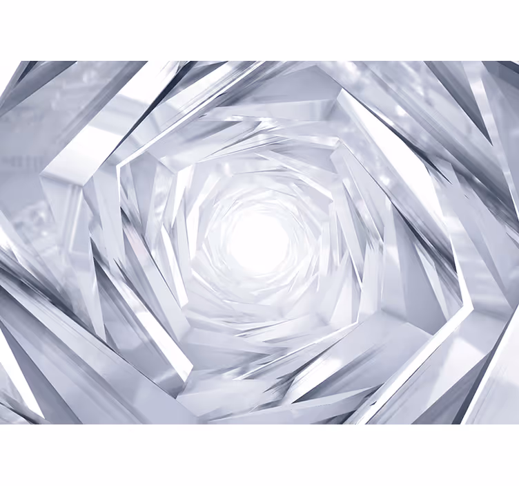 Vit rullgardin abstract geometrisk tunnel - Tenstickers