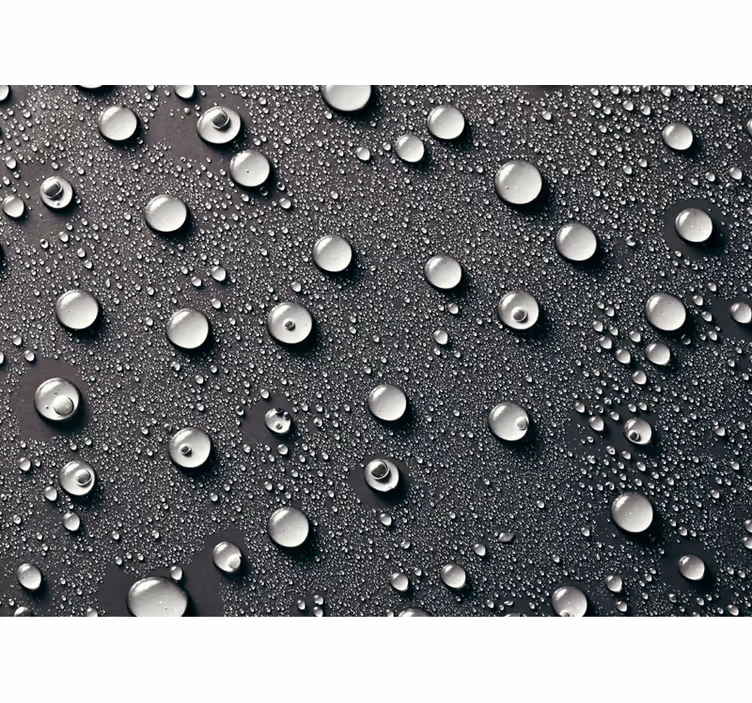 Svart rullgardin grått badrumsvägg med bubblor - Tenstickers