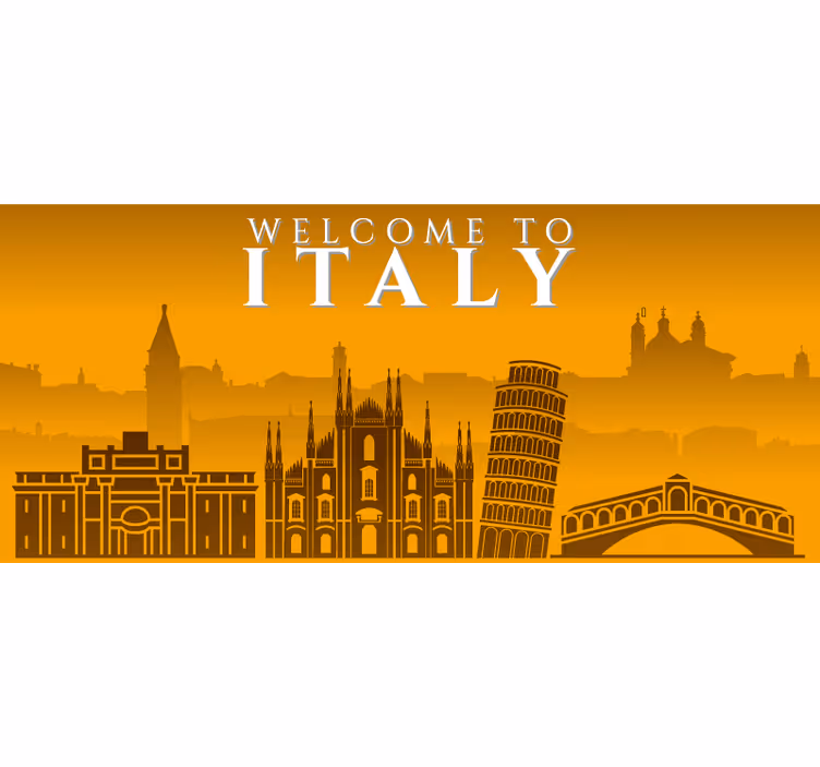 Rullgardin gul skyline italien - Tenstickers