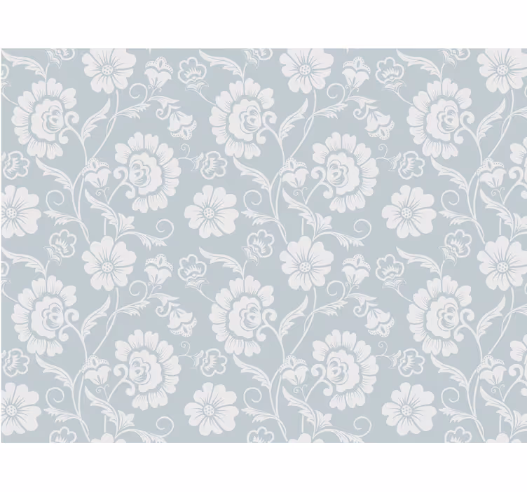 Rullgardin grå elegant blommönster - Tenstickers