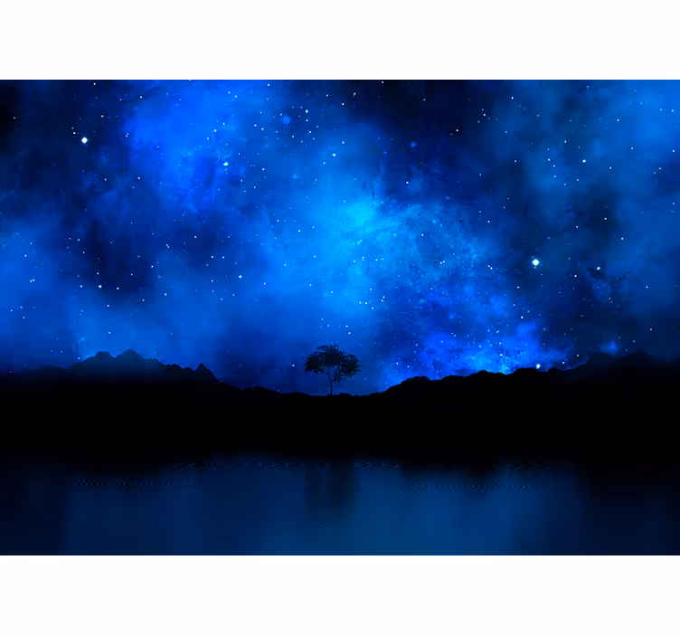 Rullgardin blå stjärnornas nebulascen - Tenstickers
