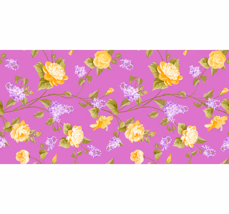 Rullgardin lila blomsterknoppmönster - Tenstickers
