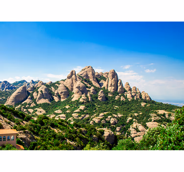 Rullgardin vardagsrum fototapet montserrat katedral - Tenstickers