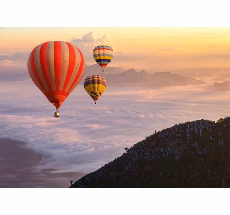 Rullgardin vardagsrum luftballonger i himlen - Tenstickers