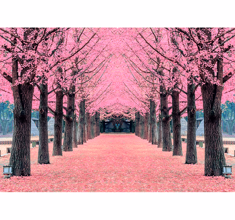 Rullgardin vardagsrum rosa träd nami island - Tenstickers