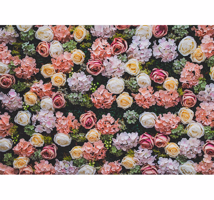 Rullgardin vardagsrum blommor vintage stil - Tenstickers
