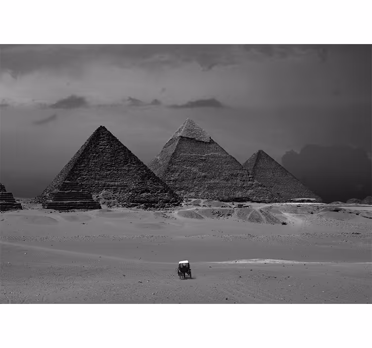 Rullgardin vardagsrum väggmålning pyramiderna i egypten - Tenstickers