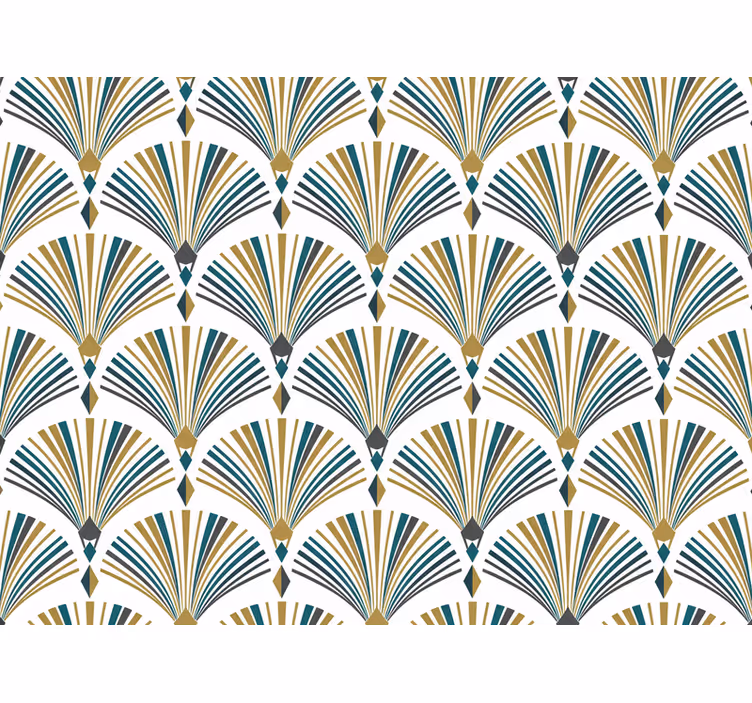 Rullgardin modern vintage gatsby-fläkt mural - Tenstickers