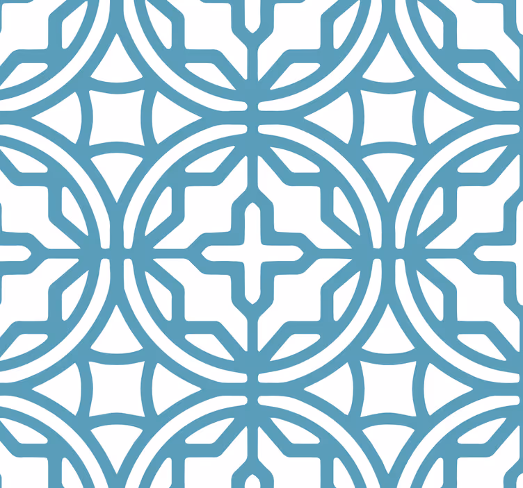 Rullgardin blå geometriskt turkos mönster - Tenstickers