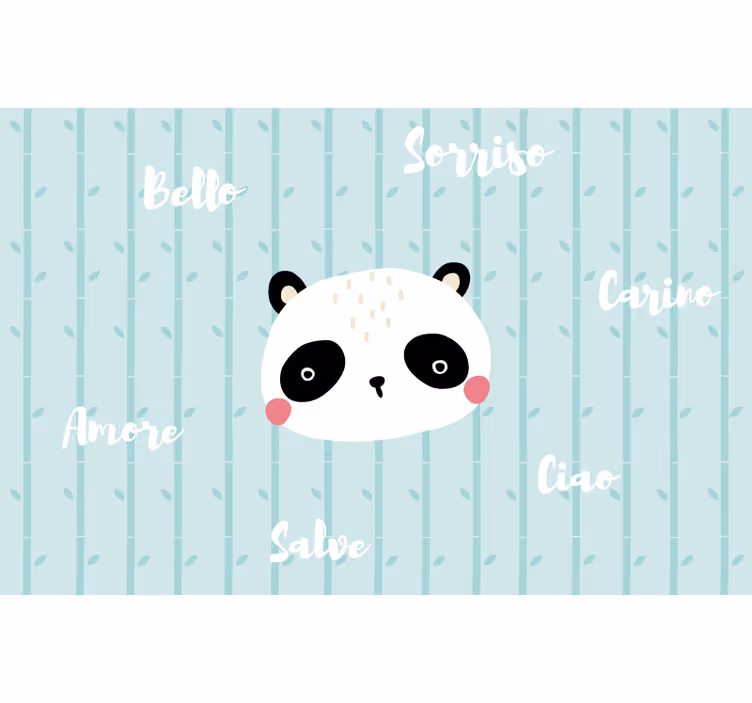 Rullgardin blå panda i molnen - Tenstickers