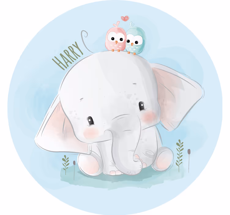 Rullgardin blå stor elefant - Tenstickers