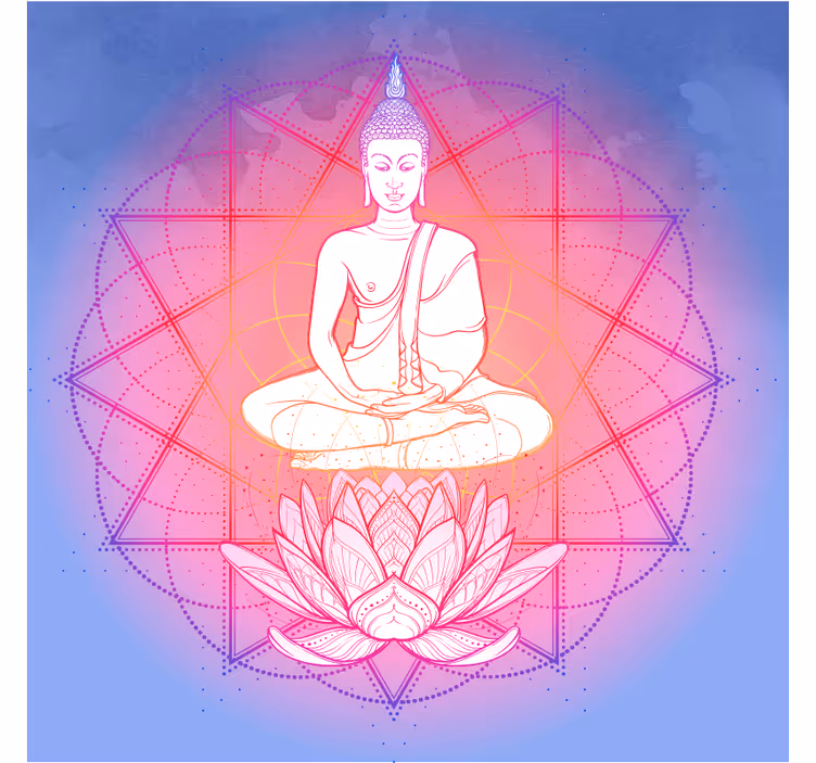 Rullgardin vardagsrum mandala buddha mediterande - Tenstickers