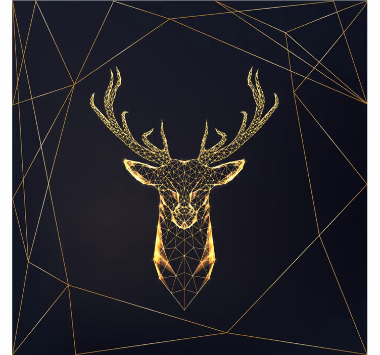 Rullgardin vardagsrum geometrisk älg med guld - Tenstickers