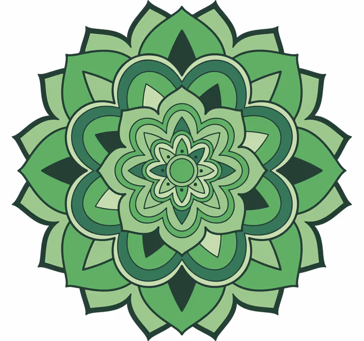 Rullgardin grön med grön mandala - Tenstickers