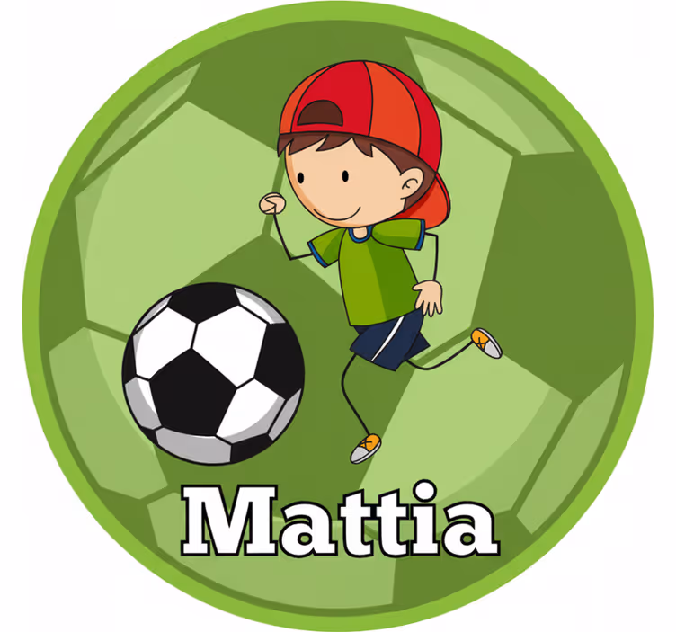 Rullgardin grön fotbollsdesign med valbart namn - Tenstickers